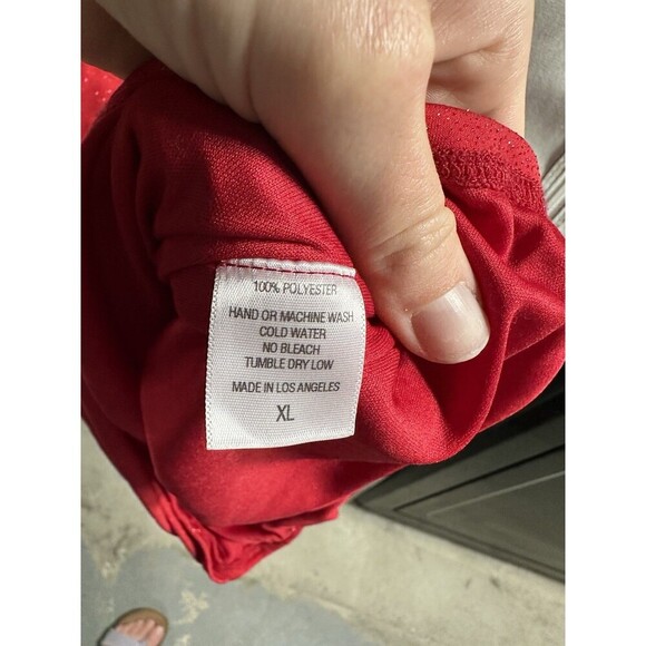 Lucy In The Sky Ruby Red Sparkle Mini Dress V Neck Low Size XL Homecoming Formal - Picture 6 of 6